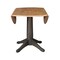 International Concepts Round Round 42 in. Top Dual Drop Leaf Pedestal Dining Table in Hickory/Washed Coal, 42 in W, Wood K45-42DPT-27B - alternate 2
